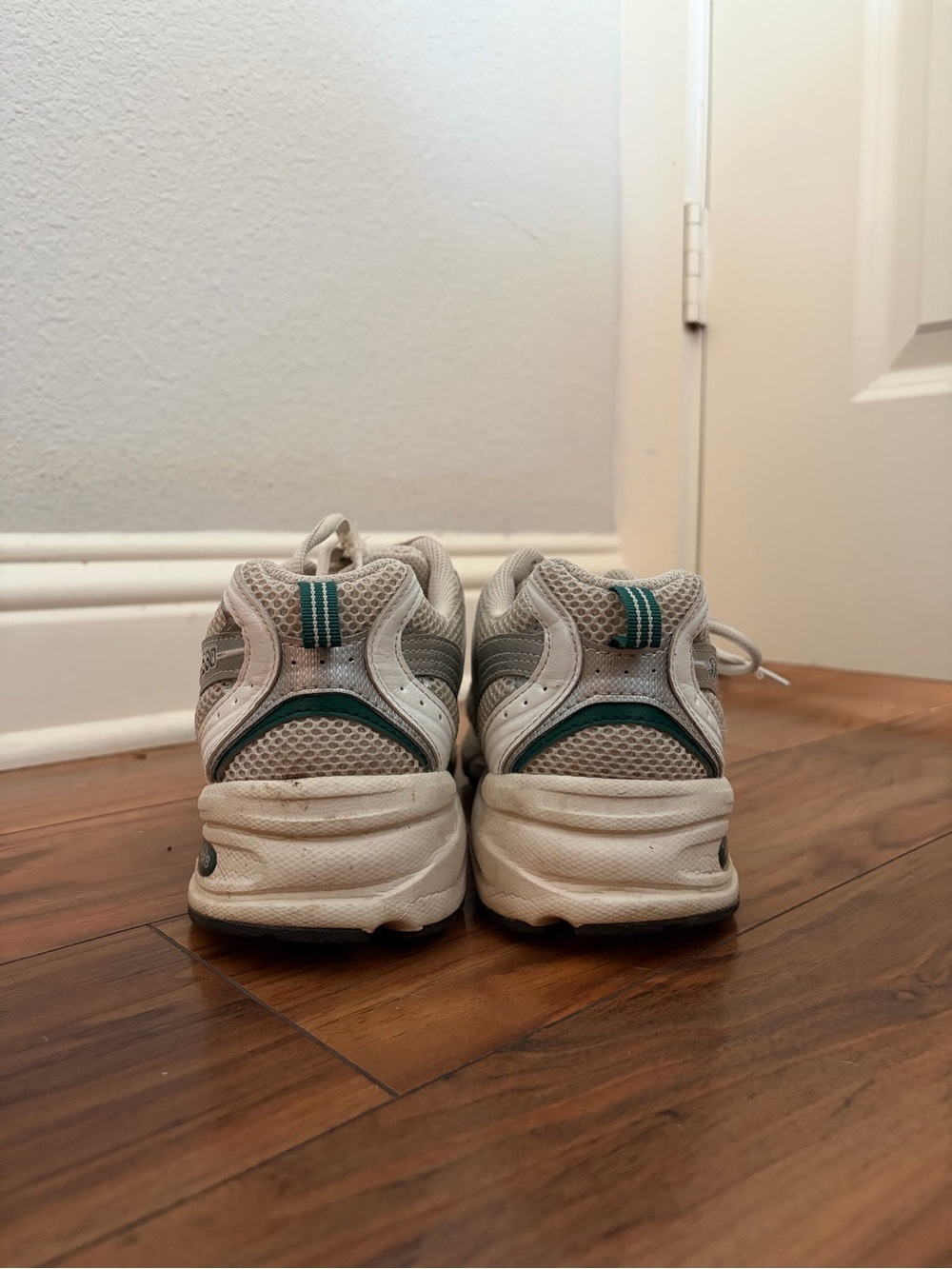 New Balance White and Gray Low-Top Running Sneaker - Picture 5 of 8